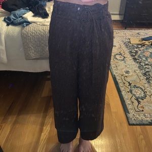 Free people wide leg printed pant in black